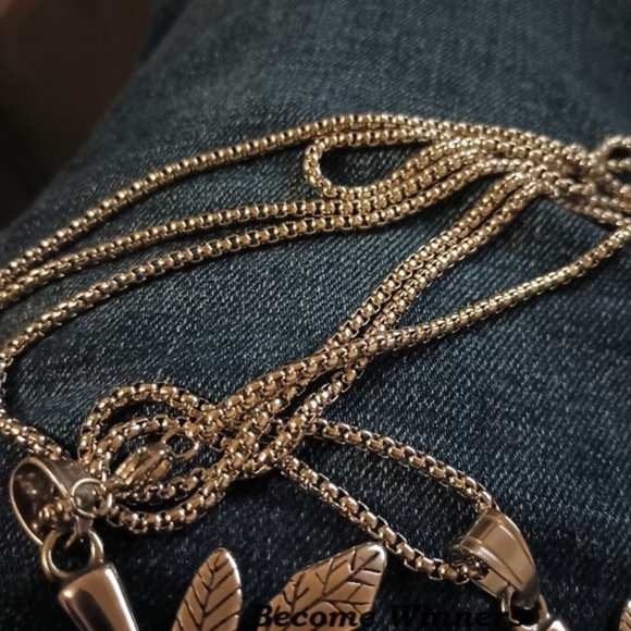 Hot New Men's Super Girl Big Steel Vegan 24" Leaf Necklace - Picture 4 of 6